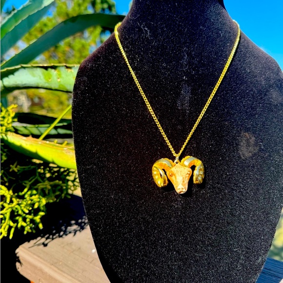 70’s Luca Razza Aries rams head statement necklace. Unisex - Picture 2 of 7